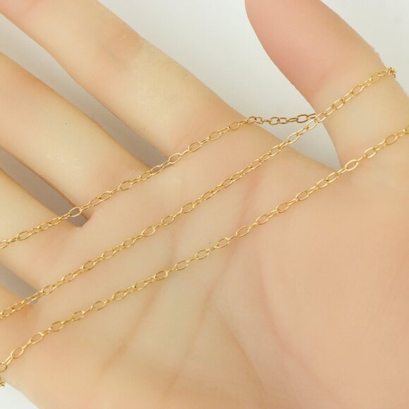 Delicate Rose Gold Plated Brass Chain Necklace, XPNL0253 - Picture 2 of 12